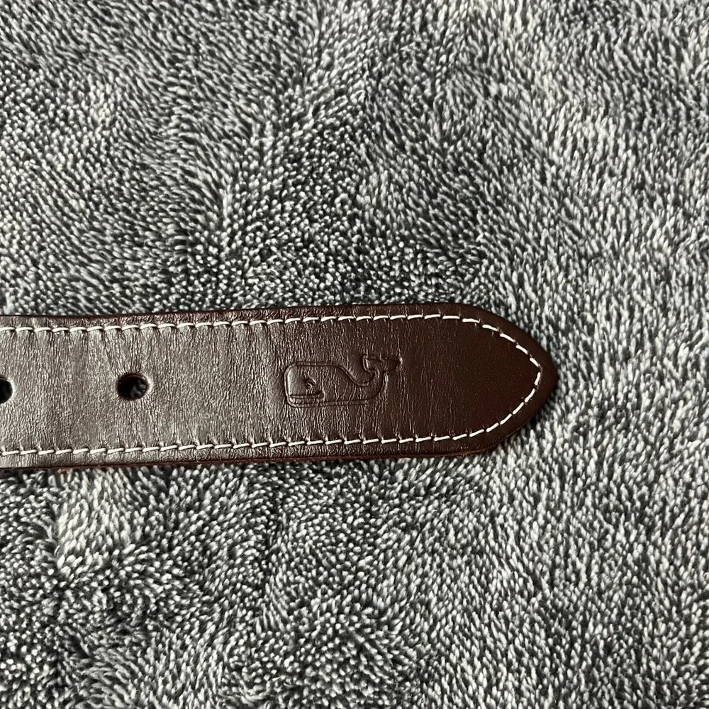 Vineyard Vines Mens 147th Kentucky Derby Horseshoe Canvas Leather Belt Blue 34